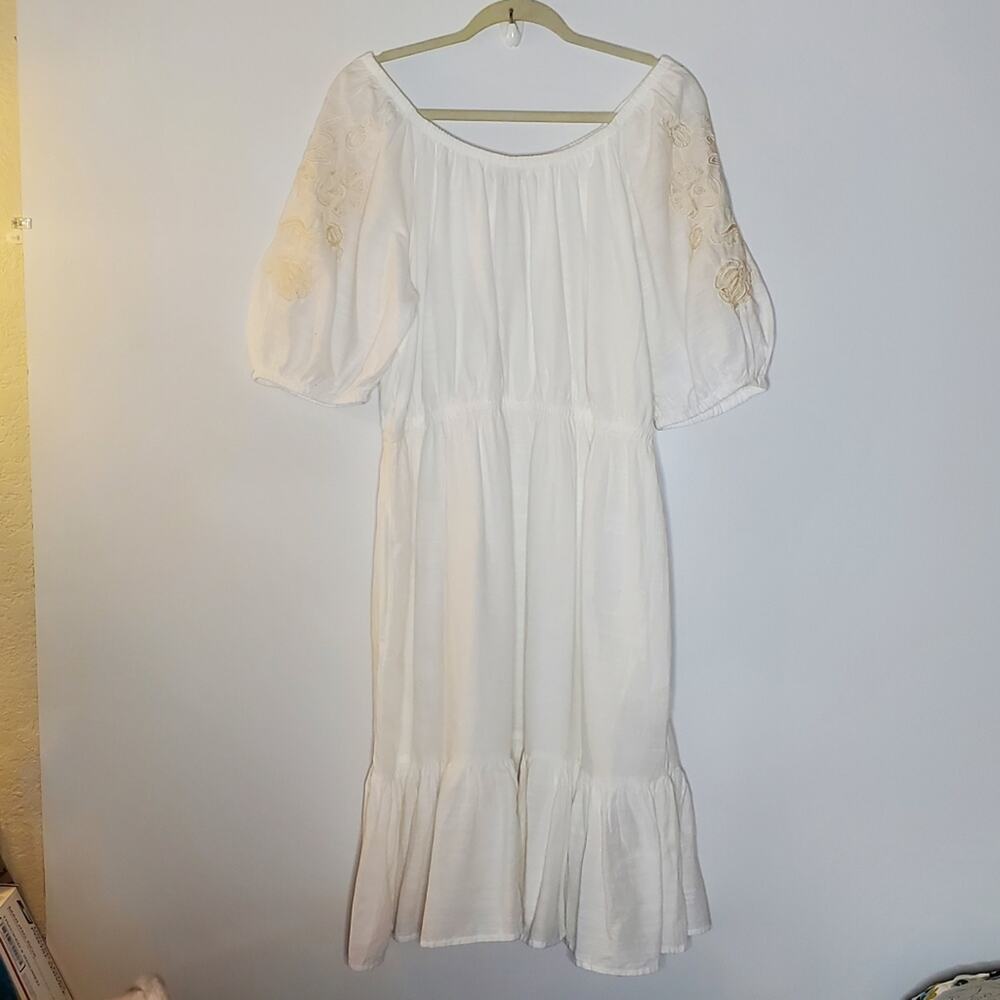 Knox Rose Off the shoulder white tiered midi dress Size XL Great condition - Picture 3 of 15